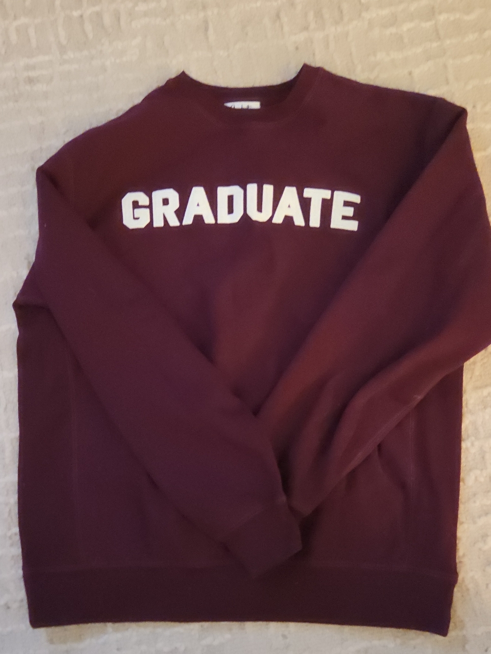 Maroon 'Graduate' Luxury Crewneck Sweatshirt, XL